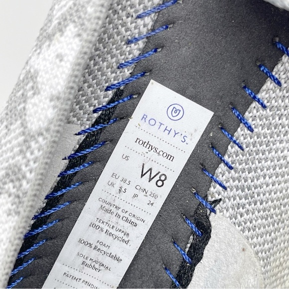 Rothy’s Slip-On Loafers Snake Skin Pattern Print Light Grey 8 - Picture 12 of 15